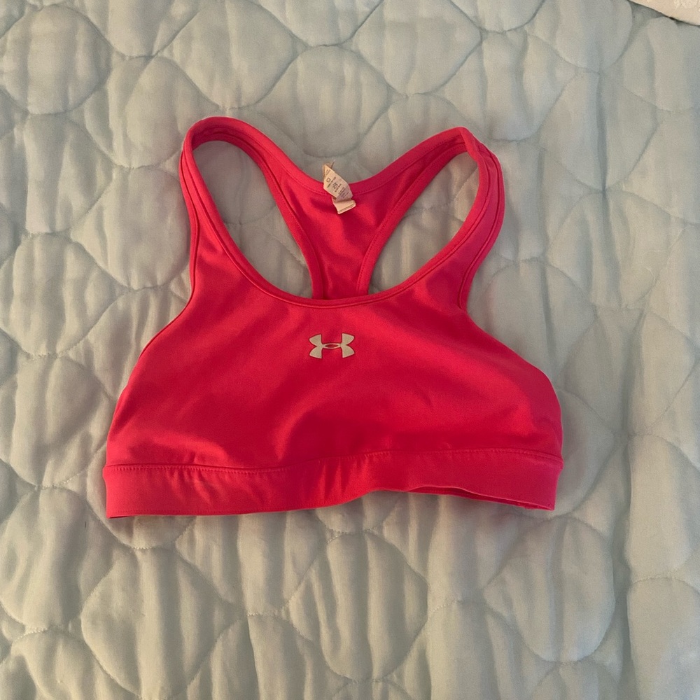 Hot pink under armour sports bra